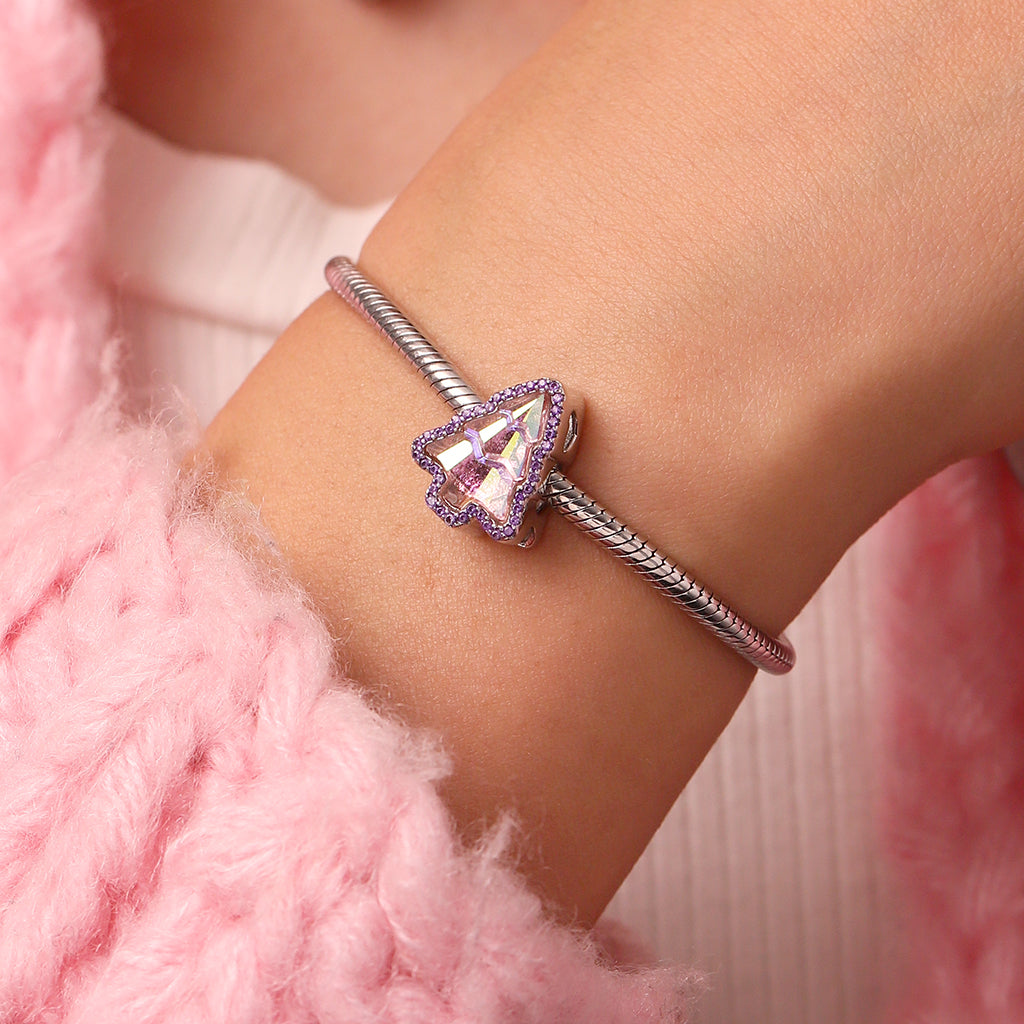 Gnoce Pink Purple Christmas Tree Charm_5