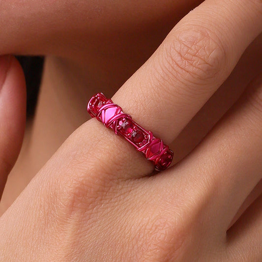 Gnoce Shiny Pink Electroplated Candy Ring_5