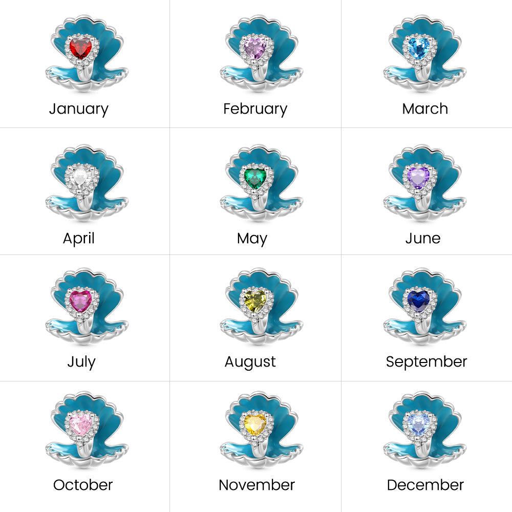 Gnoce Shell Heart Birthstone Charm_7