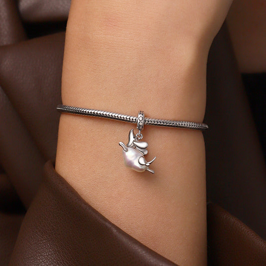 Gnoce Irregular Pearl Dachshund Dog Pendant Dangle Charm_6