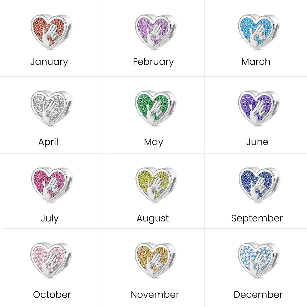 Gnoce Mother's Palms - Big Hand Holding Little Hand Engravable Heart Charm_6