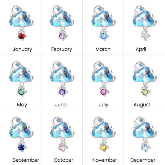 Gnoce Personalized Blue Cloud Star Birthstone Charm_6