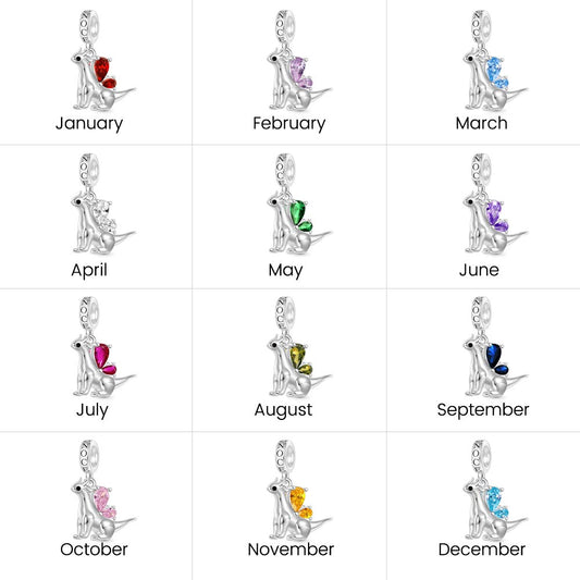 Gnoce Little Flying Dragon Birthstone Pendant Dangle Charm_6