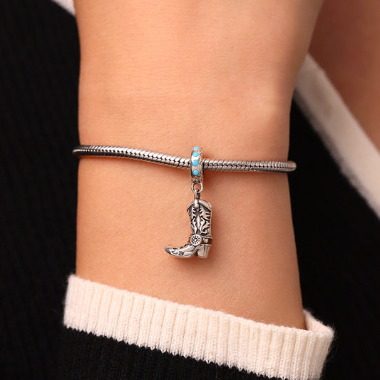 Gnoce Western Cowboy Boot Pendant Dangle Charm_6