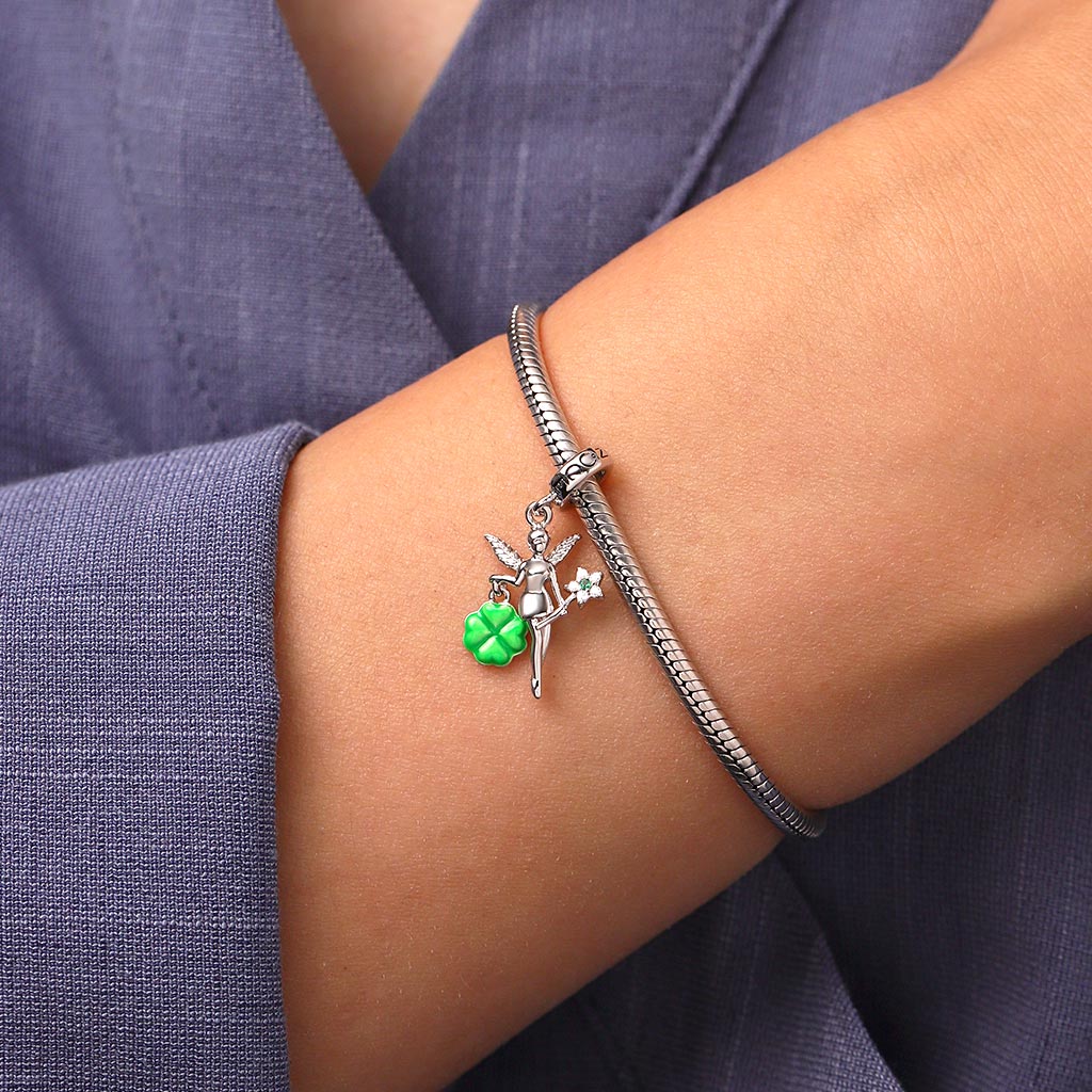 Gnoce Fairy Hand-held Glow-in-the-Dark Four-leaf Clover Pendant Dangle Charm_7