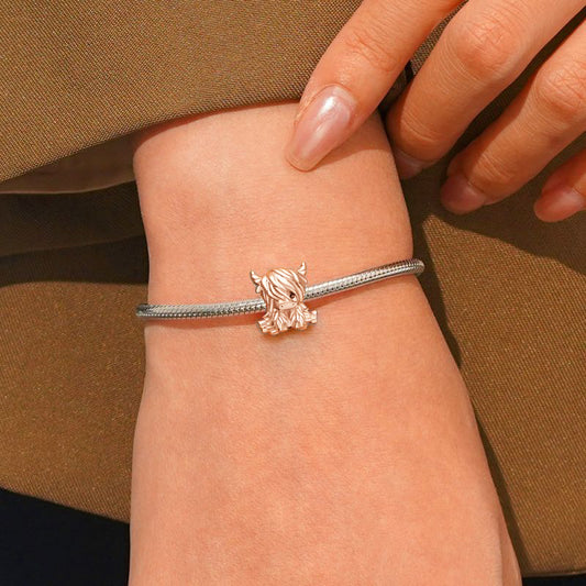 Gnoce Rose Gold Scottish Highland Cow Charm_5