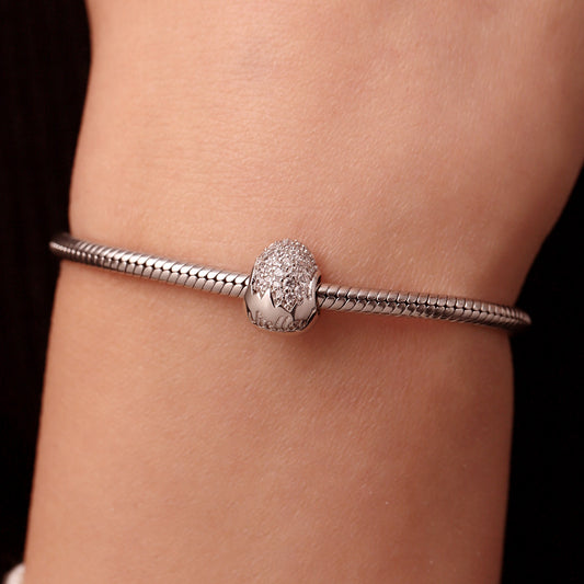 Gnoce Engravable Easter Egg Inlaid White Diamonds Pendant Dangle Charm_6