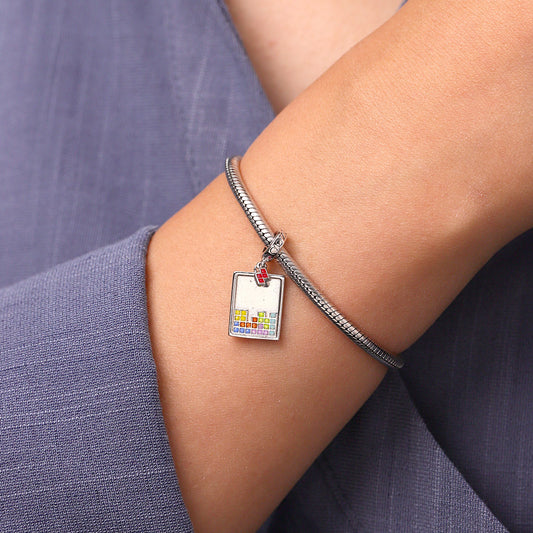 Gnoce Tetris Red Tetromino Mini Pendant Dangle Charm_6