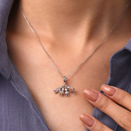 Gnoce Mother's Day Idea Family Portrait Birthstone Pendant Dangle Charm_7