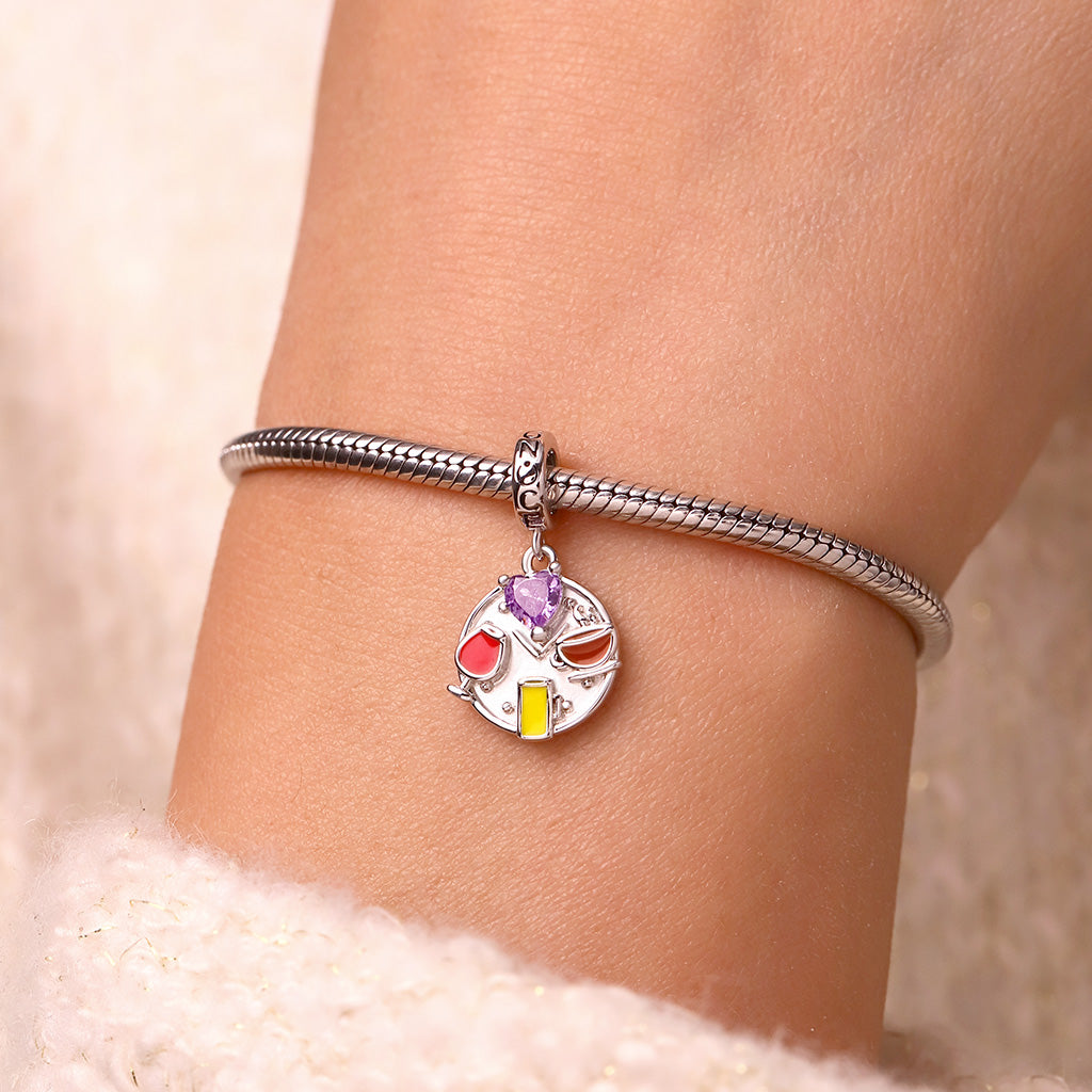 Gnoce Heart Birthstone Special Clock Pendant Dangle Charm_7