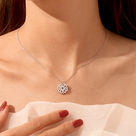 Gnoce Silver Fourleaf Clover Necklace_6