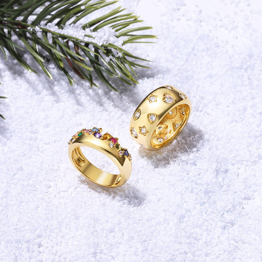 Gnoce Silver Color Mixed Shape Vintage Ring_4