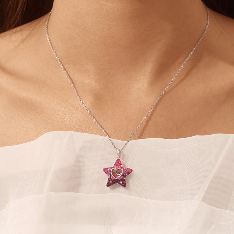 Gnoce Dancing Heart Amethyst Star Necklace_7