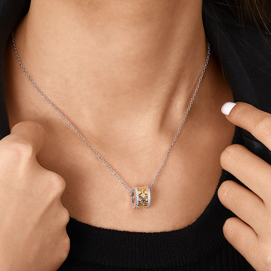 Gnoce Halo Ruby Deluxe Drum Pendant Necklace_6