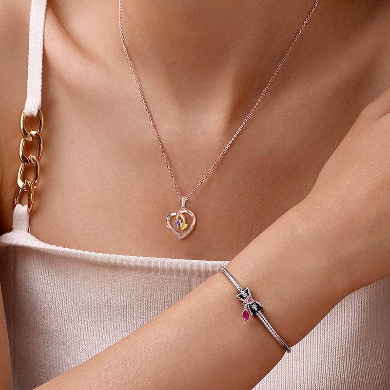 Gnoce Smart Heart Engravable Birthstone Necklace_7