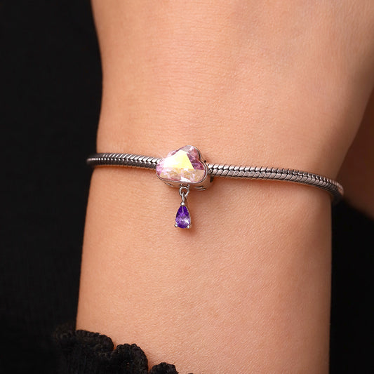 Gnoce Pink Cloud Water Drop Birthstone Charm_7