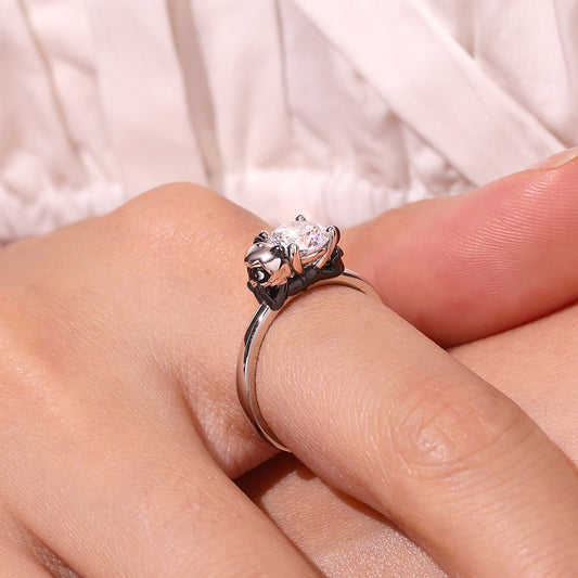 Gnoce Zag Heroez Miraculous - Cat Noir White Moissanite Ring_5