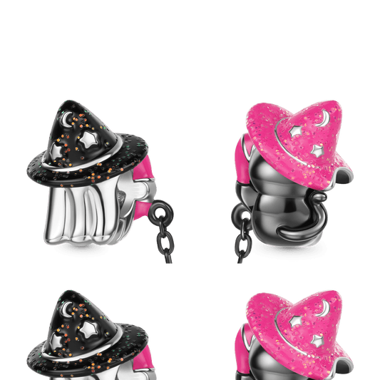 Gnoce Halloween Black Cat & Ghost Phone Call Charm_2