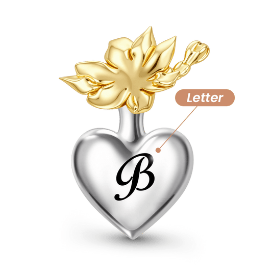 Gnoce Custom Birthday Flowers Birthstone Letter Heart Charm_4