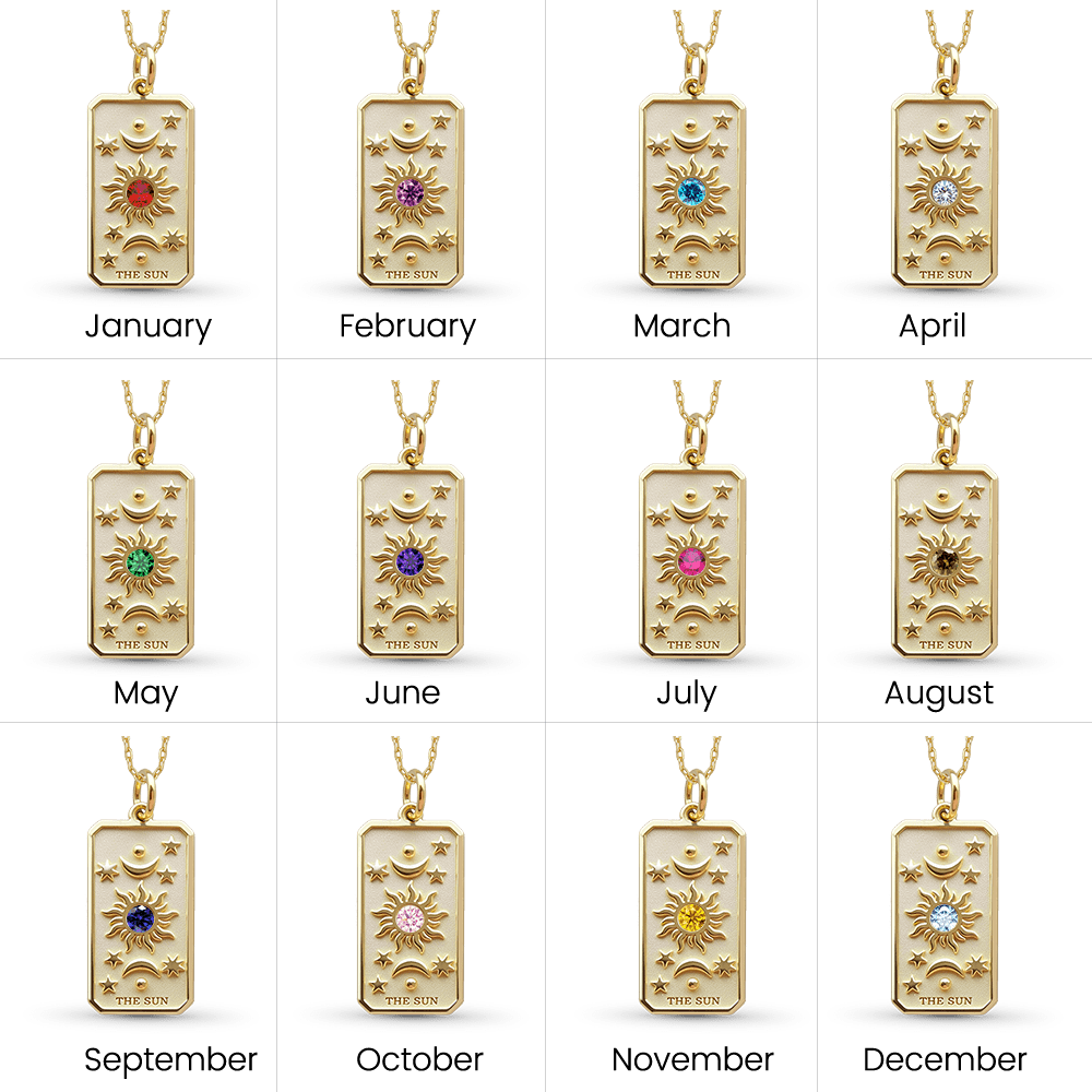 Gnoce The Sun Tarot Card Pendant Necklace_6