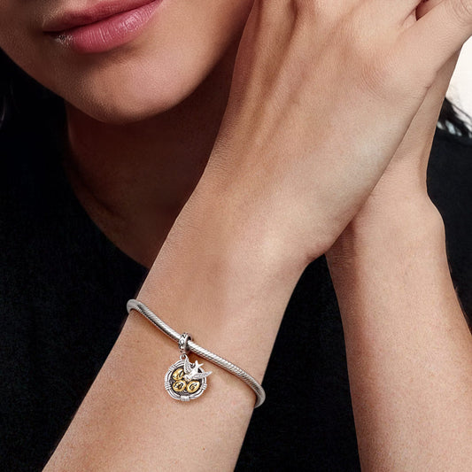 Gnoce Mother's Day Bird's Nest Engravable Pendant Dangle Charm_2