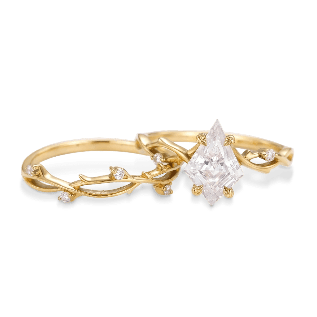 Gnoce Nature-Inspired Vines Kite-Cut Engagement Ring Set_4
