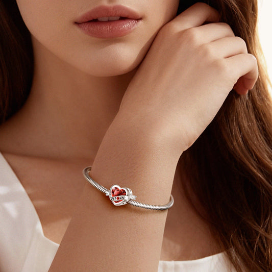 Gnoce Mother's Day Mom Heart Shape Birthstone Charm_2