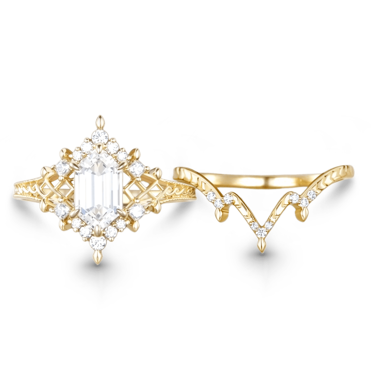 Gnoce Gothic Hexagon Celtic Love Knot Ring Set_5