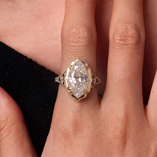 Gnoce Victorian Style Marquise-Cut Engagement Ring_2