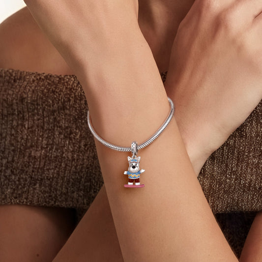 Gnoce Skateboard Dog Pendant Dangle Charm_2