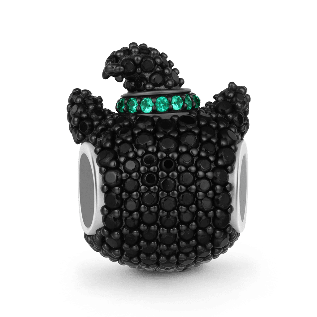 Gnoce Black Cat Charm Platinum-plated Silver Blend_5