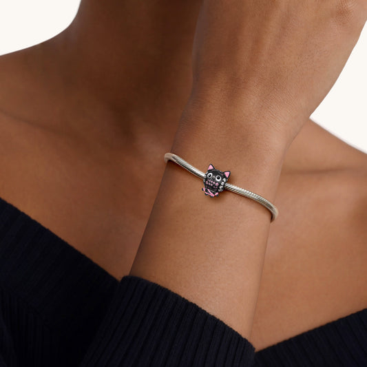 Gnoce Cute Cat Mummy Charms Platinum-plated Silver Blend_3