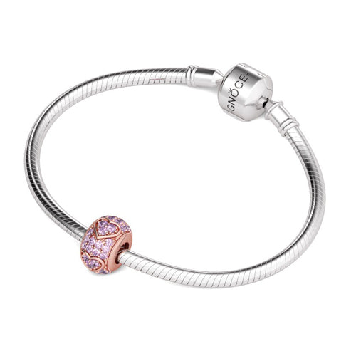 Gnoce "Amore" 925 Sterling Silver Rose Gold Amethyst Heart Charm Fit for Pendant&Chocker Necklace_3