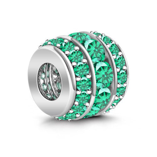 Gnoce "Colorful May" 925 Sterling Silver Green Birthstone Charm Best Gift for Birthday Fit for Pandora Bracelet_2