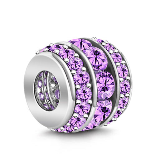 Gnoce "Wisdom Charm" Amethyst February Birthstone Charm 925 Sterling Silver Bead Charm_2