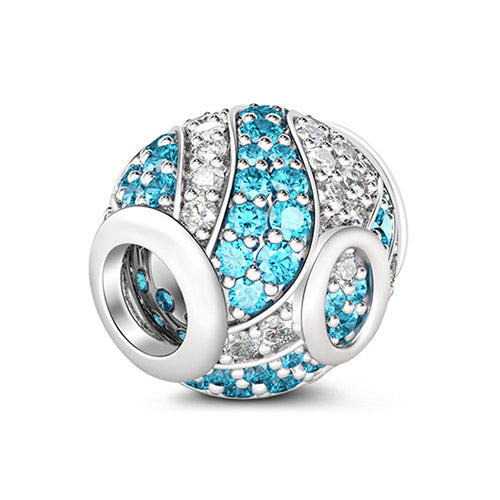 Gnoce “Letter O with Special Meaning for Special Person ”Made of 925 Sterling Silver Aquamarine & Clear CZ Letter O Charm_2