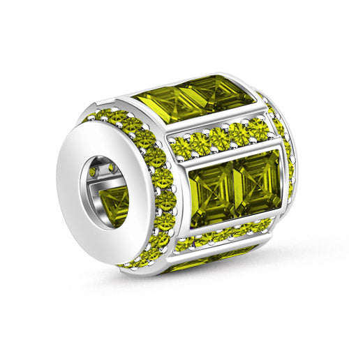 Gnoce "August Birthstone to Be Pride of Your Birth Month" Made of 925 Sterling Silver Peridot Birthstone Charm_2