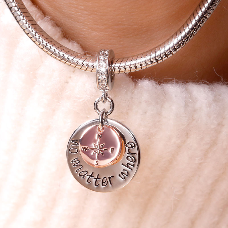 Gnoce "NO Matter Where You Are ,My Heart Is Always with You "Made of 925 Sterling Silver,With Hand Stamped Words on Pendant_3