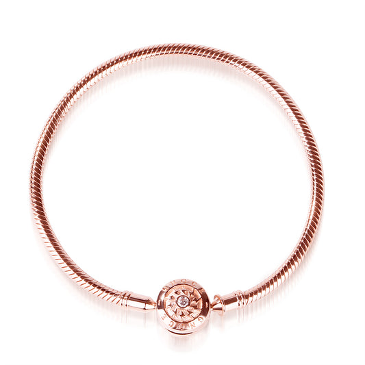 Gnoce "The Moment I Meet You" Elegant 18K Rose Gold Plated Classic Bracelet Well Made Multi Size 16CM-22CM Best Gifts For Her_3