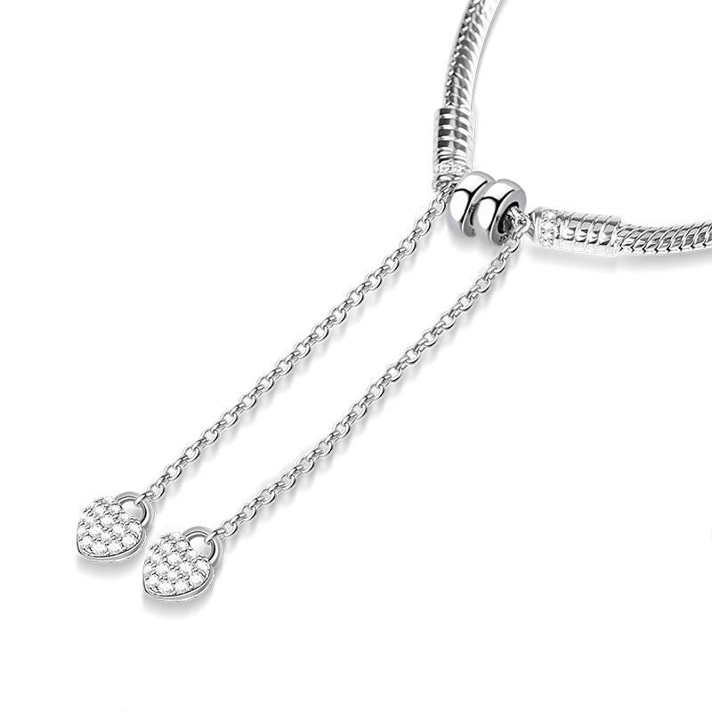 Gnoce "Two Hearts One Fate" Adjustable Double Rubber Band Bracelet_3