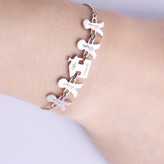 Gnoce "Harbour of Heart" Personalized Sterling Silver Engravable Bracelet_6