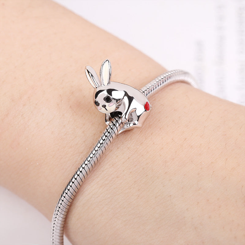 Gnoce "Lovely And Kind" 925 Sterling Silver Rabbit Charm Bead_3