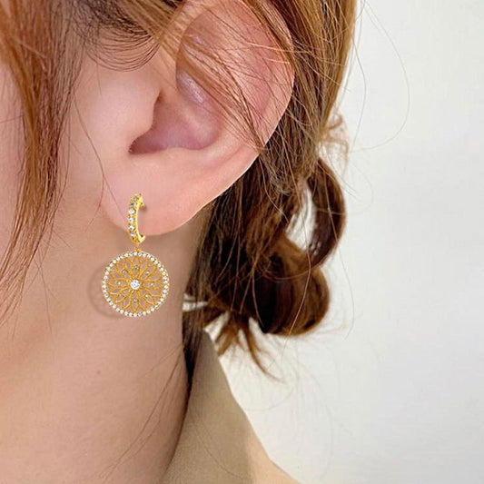 Dreamcatcher Dangle Earrings Gold Plated_3