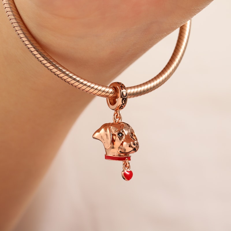 Labrador Pendant Dangle Charm Sterling Silver 18k Rose Gold Plated_3