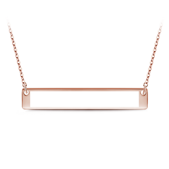Bar Necklace Rose Gold Sterling Silver Pearl Chain