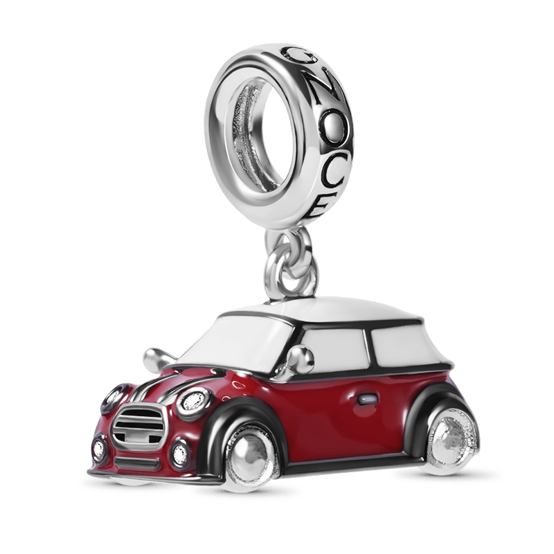 Red Vintage Car Pendant Dangle Charm Sterling Silver_1