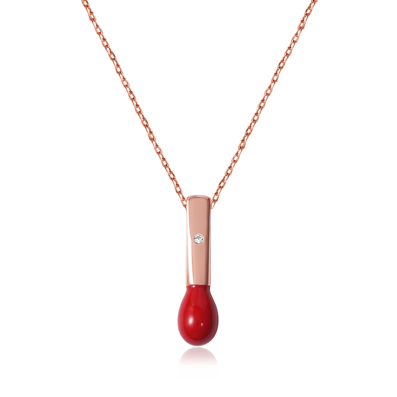 Light of Hope Necklace 925 Sterling Silver 18K Rose Gold Plated inlaid with Diamond_1