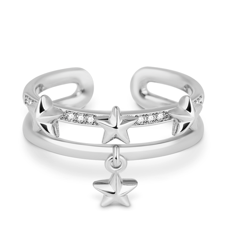 Star Adjustable Ring 925 Sterling Silver_1