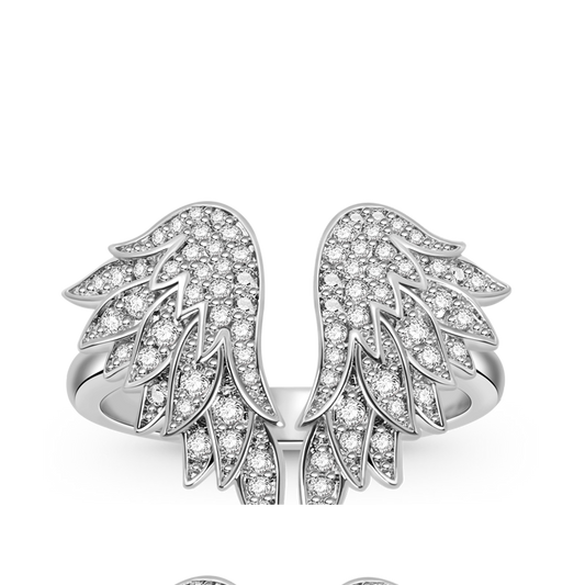 Wing Ring Sterling Silver inlaid with Crystal Stones_1