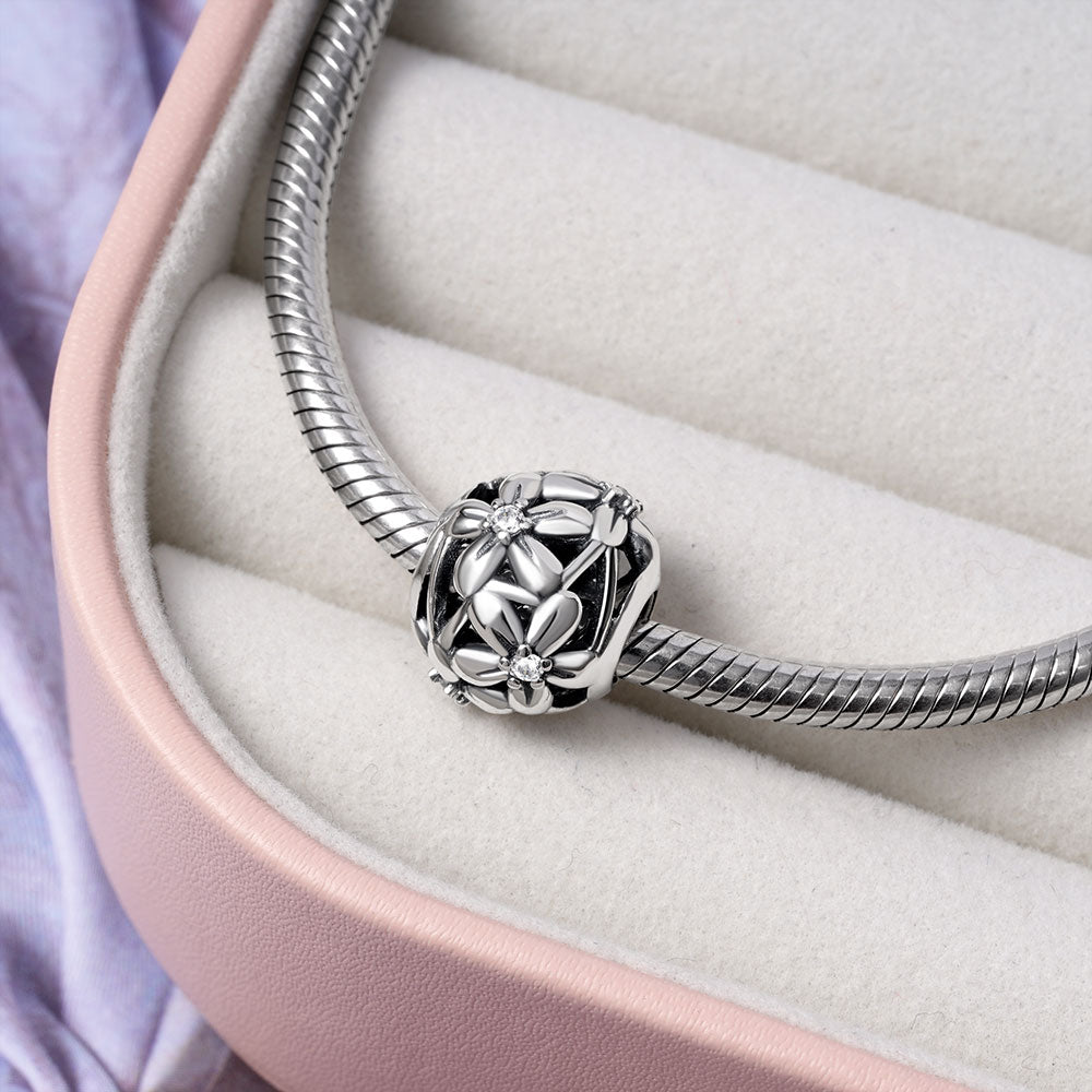 Flowers Blooming Charm Bead Sterling Silver_2